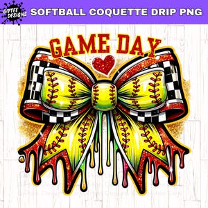 Lazo de coqueta de softbol PNG, Goteo de softbol PNG, Día del juego PNG, Mamá de softbol PNG, Softbol retro, Goteo de helado, Diseño de sublimación de softbol,