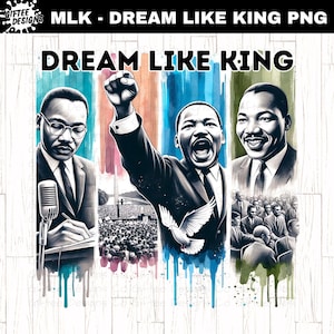 Martin Luther King PNG, Sueña como Martin, MLK PNG, Historia negra png, Juneteenth png, Afroamericano, Tengo un sueño, Mes de la historia negra