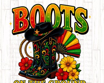 Western Juneteenth Png, Boots on the ground PNG, Juneteenth png, Black Cowgirl png, African American png, Black Culture, Melanin png,
