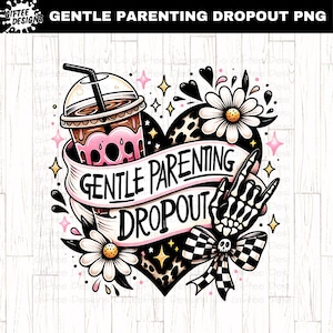 Sanfte Elternschaft Dropout PNG, Snarky PNG, Lustige Mama PNG, Leopard Print Herz PNG, Karierte kokette Schleife PNG, Sarkastische PNG, Trendige Mama PNG