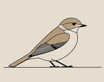 Minimalistyczna sztuka ścienna z ptakami — rysunek liniowy do pobrania cyfrowego — nowoczesna natura do druku — wystrój ptaków — sztuka boho do domu do druku — pobieranie cyfrowe