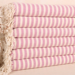 Striped Hand Towel, Monogrammed Hand Towel, Turkish Tea Towel, Personalized Hand Towel, 24x40 Inches Damson Cotton Hand Towel,