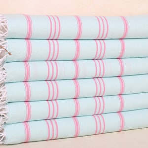 Personalized Wedding Gift, Wedding Gifts Towel, 24x40 Inches Mint-Pink Cotton Hand Towel, Bachelorette Party Decorations, Bachelor Gift,