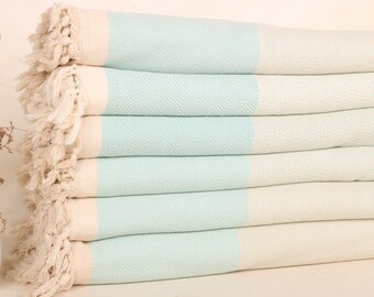79x103 Inches Mint Cotton Blanket, Diamond Blanket, Bachelorette Gifts, Monogram Blanket, Bridal Shower Gift, Birthday Gift,