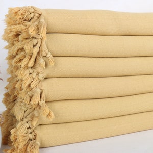 69x87 Inches Mustard Cotton Throw, Woven Blanket, Stonewashed Chevron Throw, Wedding Favors, Bachelorette Gifts, Bachelor Party Favors,