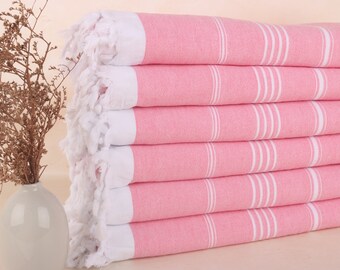 Home Decor Gifts, Bachelorette Party Favor, Custom Gift, Cotton Towel, Personalized Towel, 36x71 Inches Pink Striped, Scarf Towel,