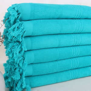 Turkish Towel, Embroidered Beach Towel, Benetton Green Towel, Striped Towel, Terry Towel, 36x71 Inches Monogram Turkish Beach Towel,