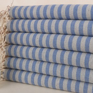 Best Friend Gift, Maid Of Honor Gift, Striped Towel, Personalized Gifts, Bachelorette Gifts, 36&quot;x71&quot; Blue Cotton Towel,