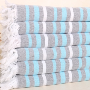 63x83 Inches Dark Gray-Turquoise Cotton Blanket, Bachelorette Gifts, Striped Blanket, Bachelorette Party Favors, Custom Wedding Gifts,
