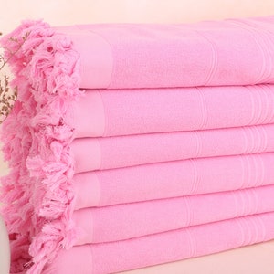 Personalized Gift, Turkish Bath Towel, Pink Towel, Striped Towel, Terry Towel, 36x71 Inches Wedding Shower Gift, Scarf Towel, Spa Towel,