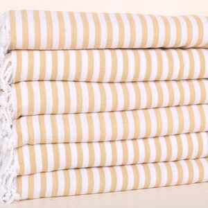 Custom Blanket, 75x103 Inches Mustard Cotton Throw, Woven Blanket, Bridesmaid Gifts, Striped Throw, Bridal Shower Favor,
