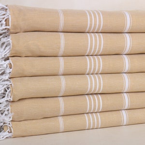 Striped Throw, Throw Blanket Couch, 79x95 Inches Mustard Cotton Throw, Custom Wedding Gifts, Tablecloth, Throw Blankets for Couch,