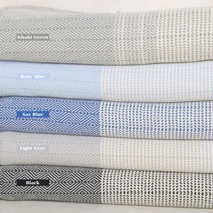 Couvertures de décoration intérieure, cadeaux de mariage, couverture en losanges, couverture à monogramme, nappe, couverture en coton de 71 x 79 pouces, cadeaux de joyeux Noël