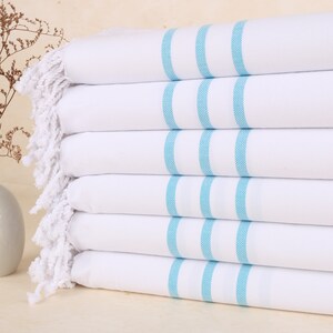 Custom Turkish Towel, Wedding Favors for Guests, Turquoise Towel, Striped Towel, 40x71 Inches Personalized Gifts for Bridesmaid,