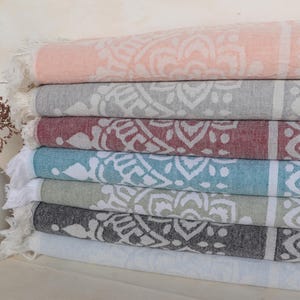 Home Decor Gifts, Custom Gifts, Floral Patterned Towel, 36&quot;x73&quot; Cotton Towel, Personalized Wedding Gift, Bridesmaid Gifts, Bachelor Gift,
