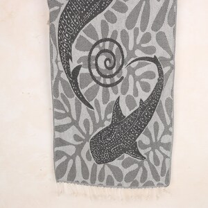 Personalized Turkish Towel, 18x38 Inches Black Cotton Tea Towel, Personalized Gift, Bridal Shower Gift, Grandma Gift,