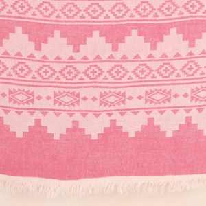 Bachelorette Party Favors, Kilim Blanket, Tablecloth, 56x85 Inches Pink Cotton Blanket, Woven Throw Blanket, Personalized Wedding Gift,