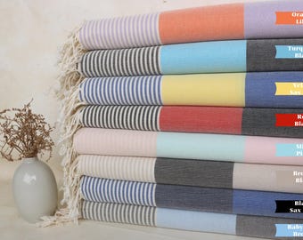 Striped Towel, Wedding Gifts Towel, Boyfriend Christmas Gift, Turkish Towel, Gifts For Him, 40"x67" Cotton Towel, Scarf Towel,