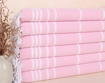 Personalized Bridesmaid Gift, Personalized Towel, Bridal Shower Favors, 18x38 Inches Pink Cotton Hand Towel, Bachelor Gift,