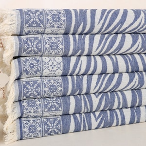 Toalha de mão monograma, toalha de chá turca, toalha de mão de algodão marinho de 20 x 28 polegadas, toalha de mão listrada, toalha de mão personalizada, presente da avó,