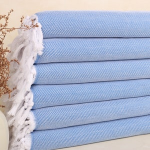 Turkse theedoeken, haarhanddoek, blauwe handdoek, visgraathanddoek, Turkse handdoek 18 x 34 inch, handdoek bulkbestelling, vakantiehanddoek,