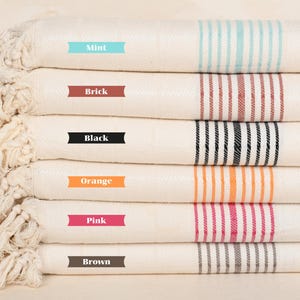 Bridesmaid Gift, 40&quot;x71&quot; Cotton Towel, Turkish Towel, Gift Towel, Striped Towel, Personalized Gifts, Best Friend Christmas Gift,