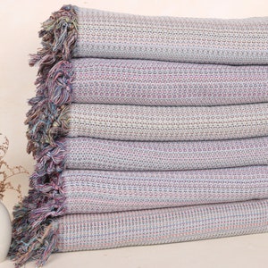 Decorative Blanket, Colorful Diamond Blanket, 87x89 Inches Light Gray Cotton Blanket, Bachelorette Party Favors, Monogram Blanket,