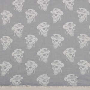 Monogram Beach Towel, Personalized Gift for her, Gray Towel, Skull Patterned Towel, 36x71 Inches Bachelor Party Gifts, Bathroom Towel,