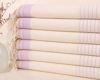 Custom Turkish Towel, Personalized Turkish Beach Towel, Pink-Lilac Towel, Striped Towel, 36x67 Inches Wedding Gifts, Yoga Towel,
