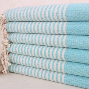 Personalized Towel, Personalized Gift, Turquoise Towel, Striped Towel, 40x67 Inches Customized Beach Towel, Gift Towel, Organic Towel,