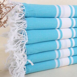 Custom Towel, Personalized Gift for him, Turquoise Towel, Striped Towel, 40x71 Inches Turkish Towel Beach Blanket, Bathroom Towel,