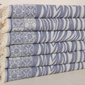 Personalized Gift, Personalized Dish Towel, 20x28 Inches Denim Blue Cotton Tea Towel, Bridesmaid Gifts, Striped Hand Towel, Family Gift,