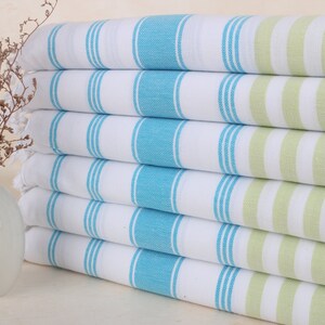 Personalized Beach Towel, Bachelorette Party Gift, Striped Towel, Personalized Gift, 40x71 Inches Green-Blue Cotton Towel, Bridal Gifts,