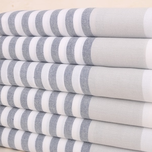 40x71 Inches Navy Blue-Gray Cotton Towel, Bridesmaid Gift Towel, Striped Towel, Best Friend Gift, Handmade Gift, Home Gift,