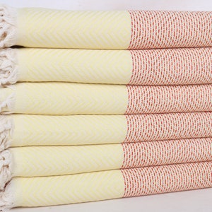 Diamond Blanket, Turkish Blanket, Bachelorette Party Favors, 79x91 Inches Red-Yellow Cotton Blanket, Bachelorette Gifts, Bridal Party Gifts,