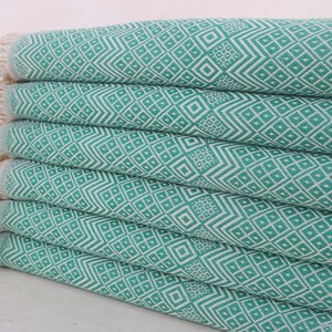 Gift For Her, Gifts For Him, Bridal Shower Favors, 40x71 Inches Green Cotton Towel, Valentines Gift, Turkish Beach Towel Monogram,