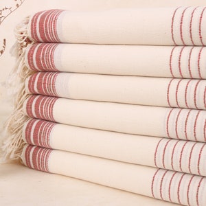 Custom Towel, Turkish Towels Beach, Red-Brown Towel, Striped Towel, 36x67 Inches Bachelor/Bachelorette Party Favors, Picnic Towel,