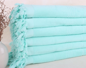 Turkish Beach Towel, Personalized Beach Towel, Mint Towel, Striped Towel, Terry Towel, 36x71 Inches Monogram Turkish Beach Towel,