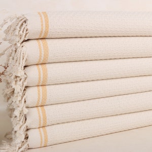 Bridesmaid Gifts, 18x38 Inches Mustard Cotton Hand Towel, Striped Hand Towel, Turkish Tea Towel, Personalized Gift, Valentines Day Gift,