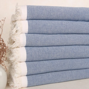 79x93 Inches Navy Blue-Mint Cotton Throw, Monogram Blanket, Bachelorette Party Favors, Woven Blanket, Striped Throw, Bridal Party Gifts,