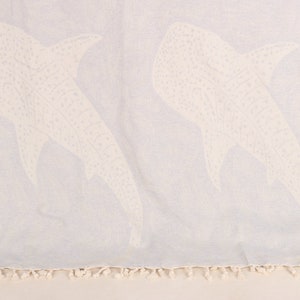 Personalized Blanket, 91x99 Inches Light Gray Cotton Blanket, Throw Blanket Couch, Whale Design Blanket, Throw Blanket, Organic Blanket,