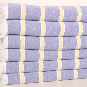 Boho Throw Blankets, Striped Blanket, Bridesmaid Gifts, 83x95 Inches Purple-Yellow Cotton Blanket, Tablecloth, Bachelorette Favor,