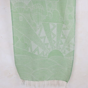 Handmade Gift, Bachelorette Favor, 18x36 Inches Green Cotton Hand Towel, Personalized Wedding Gift, Custom Gift, Oversized Beach Towel,