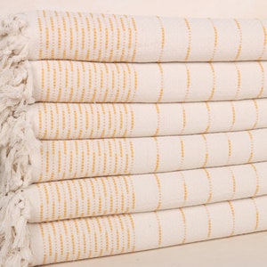 Housewarming Gift, 91x97 Inches Mustard Cotton Blanket, Cappadocia Design Blanket, Wedding Favors, Woven Blanket, Throw Blanket for Bed,