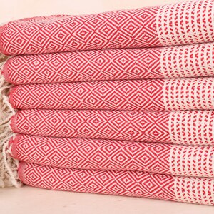 Personalized Gift for him, Embroidered Beach Towel, Red Towel, Diamond Towel, 40x71 Inches Bridesmaid Gift, Yoga Towel, Bridesmaid Towel,
