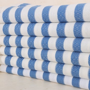 Personalized Turkish Towel, Wedding Favors for Guests, Sax Blue Towel, Striped Towel, 36x71 Inches Turkish Towel Bulk, Organic Towel,