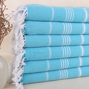 Turkish Towel, Personalized Turkish Towel, Turquoise Towel, Striped Towel, 40x71 Inches Bridal Shower Favors, Tablecloth Towel,