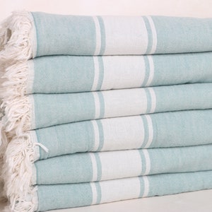 60x71 Inches Blue Cotton Blanket, Bachelorette Gifts, Bachelorette Party Favors, Housewarming Gift, Striped Blanket, Personalised Gift,