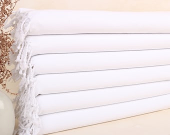 Wedding Dish Towel, Hanging Kitchen Towel, White Towel, Solid Towel, 18x40 Inches Turkish Towel, Spa Towel, Organic Towel, Turkey Towel,