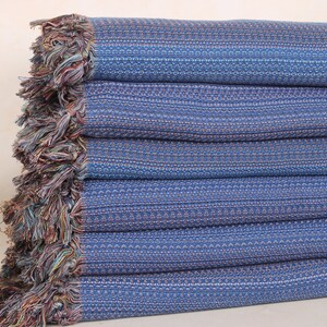 87x89 Zoll sax blaue Baumwolldecke, personalisierte Decke, gewebte Decke, bunte Diamantdecke, Decke Couch werfen,